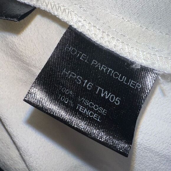 Hotel Particulier White Ivory Lattice Trimmed Long Sleeve Blouse, Women’s Large - Picture 7 of 14